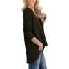 imageIWOLLENCE Womens Waffle Knit Tunic Blouse Tie Knot Henley Tops Loose Fitting Bat Wing Plain ShirtsArmy Green