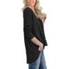 imageIWOLLENCE Womens Waffle Knit Tunic Blouse Tie Knot Henley Tops Loose Fitting Bat Wing Plain ShirtsBlack