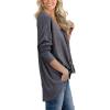 imageIWOLLENCE Womens Waffle Knit Tunic Blouse Tie Knot Henley Tops Loose Fitting Bat Wing Plain ShirtsDark Gray