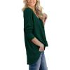 imageIWOLLENCE Womens Waffle Knit Tunic Blouse Tie Knot Henley Tops Loose Fitting Bat Wing Plain ShirtsDark Green
