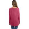imageIWOLLENCE Womens Waffle Knit Tunic Blouse Tie Knot Henley Tops Loose Fitting Bat Wing Plain ShirtsDark Pink