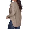 imageIWOLLENCE Womens Waffle Knit Tunic Blouse Tie Knot Henley Tops Loose Fitting Bat Wing Plain ShirtsKhaki
