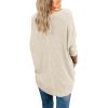 imageIWOLLENCE Womens Waffle Knit Tunic Blouse Tie Knot Henley Tops Loose Fitting Bat Wing Plain ShirtsOatmeal