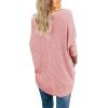 imageIWOLLENCE Womens Waffle Knit Tunic Blouse Tie Knot Henley Tops Loose Fitting Bat Wing Plain ShirtsPink