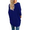 imageIWOLLENCE Womens Waffle Knit Tunic Blouse Tie Knot Henley Tops Loose Fitting Bat Wing Plain ShirtsRoyal Blue