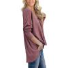 imageIWOLLENCE Womens Waffle Knit Tunic Blouse Tie Knot Henley Tops Loose Fitting Bat Wing Plain ShirtsRust Red