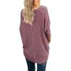 imageIWOLLENCE Womens Waffle Knit Tunic Blouse Tie Knot Henley Tops Loose Fitting Bat Wing Plain ShirtsRust Red