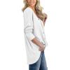 imageIWOLLENCE Womens Waffle Knit Tunic Blouse Tie Knot Henley Tops Loose Fitting Bat Wing Plain ShirtsWhite