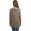 imageIWOLLENCE Womens Waffle Knit Tunic Blouse Tie Knot Henley Tops Loose Fitting Bat Wing Plain ShirtsZ02leopard Khaki