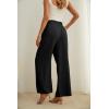 imageIWOLLENCE Womens Wide Leg Pants with Pockets High Waist Adjustable Knot Loose Casual Trousers Business Work Casual Pants01 Black