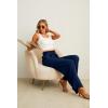 imageIWOLLENCE Womens Wide Leg Pants with Pockets High Waist Adjustable Knot Loose Casual Trousers Business Work Casual Pants03 Dark Blue