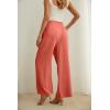imageIWOLLENCE Womens Wide Leg Pants with Pockets High Waist Adjustable Knot Loose Casual Trousers Business Work Casual Pants05 Orange