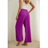 imageIWOLLENCE Womens Wide Leg Pants with Pockets High Waist Adjustable Knot Loose Casual Trousers Business Work Casual Pants08 Dragon Fruit Red