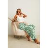 imageIWOLLENCE Womens Wide Leg Pants with Pockets High Waist Adjustable Knot Loose Casual Trousers Business Work Casual Pants10 Green White Flower