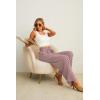imageIWOLLENCE Womens Wide Leg Pants with Pockets High Waist Adjustable Knot Loose Casual Trousers Business Work Casual Pants11 Gray Pink Stripe