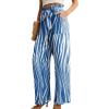 imageIWOLLENCE Womens Wide Leg Pants with Pockets High Waist Adjustable Knot Loose Casual Trousers Business Work Casual Pants12 Blue Tree Grain