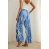 imageIWOLLENCE Womens Wide Leg Pants with Pockets High Waist Adjustable Knot Loose Casual Trousers Business Work Casual Pants12 Blue Tree Grain