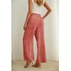 imageIWOLLENCE Womens Wide Leg Pants with Pockets High Waist Adjustable Knot Loose Casual Trousers Business Work Casual Pants13 Pd White Brick Red