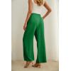 imageIWOLLENCE Womens Wide Leg Pants with Pockets High Waist Adjustable Knot Loose Casual Trousers Business Work Casual Pants16 Dark Green