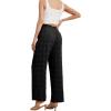 imageIWOLLENCE Womens Wide Leg Pants with Pockets High Waist Adjustable Knot Loose Casual Trousers Business Work Casual Pants21 Th Black