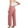 imageIWOLLENCE Womens Wide Leg Pants with Pockets High Waist Adjustable Knot Loose Casual Trousers Business Work Casual Pants23 Th Light Coral