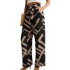 imageIWOLLENCE Womens Wide Leg Pants with Pockets High Waist Adjustable Knot Loose Casual Trousers Business Work Casual Pants27 Black Rectangle