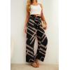 imageIWOLLENCE Womens Wide Leg Pants with Pockets High Waist Adjustable Knot Loose Casual Trousers Business Work Casual Pants27 Black Rectangle