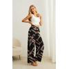 imageIWOLLENCE Womens Wide Leg Pants with Pockets High Waist Adjustable Knot Loose Casual Trousers Business Work Casual Pants27 Black Rectangle