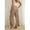 imageIWOLLENCE Womens Wide Leg Pants with Pockets High Waist Adjustable Knot Loose Casual Trousers Business Work Casual Pants27 Ld Apricot