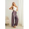 imageIWOLLENCE Womens Wide Leg Pants with Pockets High Waist Adjustable Knot Loose Casual Trousers Business Work Casual Pants29 Bohemia Rhomboid