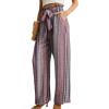 imageIWOLLENCE Womens Wide Leg Pants with Pockets High Waist Adjustable Knot Loose Casual Trousers Business Work Casual Pants29 Bohemia Rhomboid