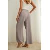 imageIWOLLENCE Womens Wide Leg Pants with Pockets High Waist Adjustable Knot Loose Casual Trousers Business Work Casual Pants29 Light Khaki