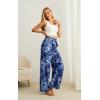 imageIWOLLENCE Womens Wide Leg Pants with Pockets High Waist Adjustable Knot Loose Casual Trousers Business Work Casual Pants30 Td Blue