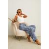imageIWOLLENCE Womens Wide Leg Pants with Pockets High Waist Adjustable Knot Loose Casual Trousers Business Work Casual Pants31 Blue White Flower