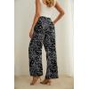 imageIWOLLENCE Womens Wide Leg Pants with Pockets High Waist Adjustable Knot Loose Casual Trousers Business Work Casual Pants33 Black Porcelain