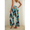 imageIWOLLENCE Womens Wide Leg Pants with Pockets High Waist Adjustable Knot Loose Casual Trousers Business Work Casual Pants33 Colorful Geometry 01