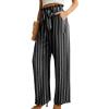 imageIWOLLENCE Womens Wide Leg Pants with Pockets High Waist Adjustable Knot Loose Casual Trousers Business Work Casual Pants34 Bohemian Stripes