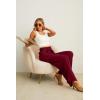 imageIWOLLENCE Womens Wide Leg Pants with Pockets High Waist Adjustable Knot Loose Casual Trousers Business Work Casual Pants34 Wine Red