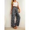 imageIWOLLENCE Womens Wide Leg Pants with Pockets High Waist Adjustable Knot Loose Casual Trousers Business Work Casual Pants35 Fp Ld Black