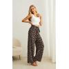 imageIWOLLENCE Womens Wide Leg Pants with Pockets High Waist Adjustable Knot Loose Casual Trousers Business Work Casual Pants36 Ld Dark Khaki