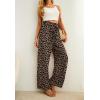 imageIWOLLENCE Womens Wide Leg Pants with Pockets High Waist Adjustable Knot Loose Casual Trousers Business Work Casual Pants36 Ld Dark Khaki