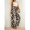 imageIWOLLENCE Womens Wide Leg Pants with Pockets High Waist Adjustable Knot Loose Casual Trousers Business Work Casual Pants40 Apricot Geometry