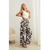 imageIWOLLENCE Womens Wide Leg Pants with Pockets High Waist Adjustable Knot Loose Casual Trousers Business Work Casual Pants40 Apricot Geometry