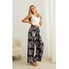 imageIWOLLENCE Womens Wide Leg Pants with Pockets High Waist Adjustable Knot Loose Casual Trousers Business Work Casual Pants41 Black Ishitake