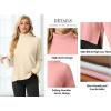 imageIWOLLENCE 2024 Winter Fall Turtleneck Sweater High Neck Long Sleeve Sweaters Pullover OutfitBeige Apricot