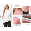 imageIWOLLENCE 2024 Winter Fall Turtleneck Sweater High Neck Long Sleeve Sweaters Pullover OutfitBeige White