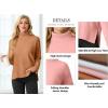 imageIWOLLENCE 2024 Winter Fall Turtleneck Sweater High Neck Long Sleeve Sweaters Pullover OutfitCocoa