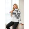 imageIWOLLENCE 2024 Winter Fall Turtleneck Sweater High Neck Long Sleeve Sweaters Pullover OutfitWhite Black Stripe