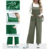 imageIWOLLENCE Jumpsuits For Women Boho Overalls Casual Long Bib Loose Womens Rompers with Pockets 20242 Army Green