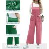 imageIWOLLENCE Jumpsuits For Women Boho Overalls Casual Long Bib Loose Womens Rompers with Pockets 20243 Pink